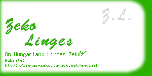 zeko linges business card